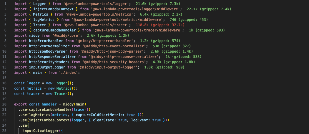 Node.js Middy with AWS Lambda and AWS Lambda Powertools